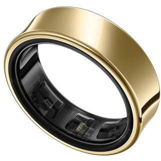 Wizvox 2025 Smartring Uomo Anelli per Uomini e Donne Con Frequenza Cardiaca/SpO2/Monitoraggio Del Sonno/Contatore Di Passi E Calorie, Smart Ring Uomo IPX8 Impermeabile Android iOS R70615,Gold-12#