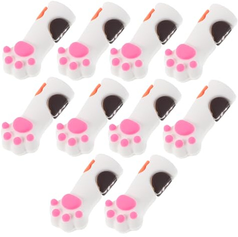 TOGEVAL 10 Piezas Unidades Fundas Protectoras para Herramientas de Pinzas de Manicura Mangas de Silicona Elásticas Forma de Pata de Gato Cubiertas para Tijeras de Cutículas