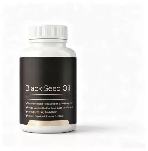 Black Seed Oil Pure Nigella Sativa, stödjer immun- och matsmältningshälsan | Kallpressad Behåller naturliga aktiva näringsämnen Icke-GMO Pure Safe Formula