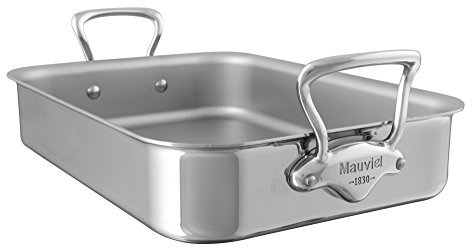 Mauviel Made In France M'Cook 5217.40 15.7 x 11.8 Inch Roasting Pan, Cast Stainless Steel Handle