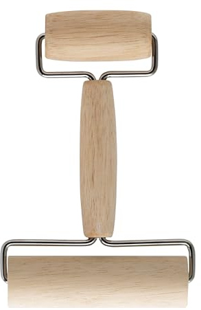 Mrs. Anderson's Baking Double Dough Roller, Wood With Iron, 4.125-Inch And 2.375-Inch, Smooth Even Rolling For Dough And Pastry