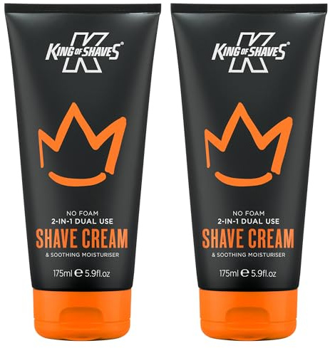 King of Shaves 2 in 1 Shave Cream and Post Shave Moisturiser 2 x 175ml