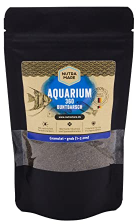 Nutramare Aquarium360 Buntbarsch 250ml | Hochwertiges Fischfutter für Barsche, Granulat mit Spirulina