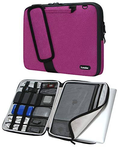 iCozzier 15-15.6 Pollici Borsa per Laptop con Manico e Tracolla - Organizer per Accessori Elettronici e Borsa Protettiva per Il Trasporto - Rosa