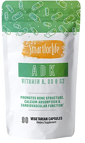 Smart for Life ADK Vitamins Supplement - High Potency Vitamin ADK - Vitamin D3, Vitamin K2 & Vitamin A - Supports Bone and Heart Health - 5,000 IU Vitamin A - 5,000 IU Vitamin D3-500mcg Vitamin K2
