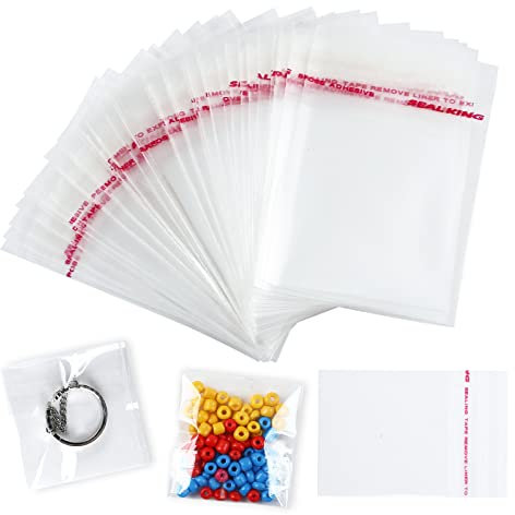 Bäcker & Lecker 400 Stück OPP Tütchen selbstklebend Plastiktüten 4 x 6 cm klein Flachbeutel Cellophantüten transparent für Geschenk Schmuck