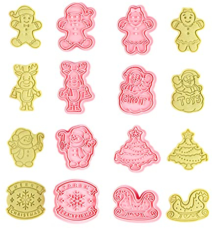 BSITSSS 8 Pezzi Formine Biscotti Natalizi, Natalizi Formine per Biscotti Stampi Biscotti Natalizi 3D, Stampini per Biscotti Tagliabiscotti Stampo Biscotti Stampini Biscotti Natale Decorazioni(C)