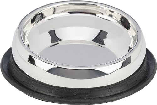 TRIXIE Skål, näsa, rostfritt stål, 0,7 l/Ø 27 cm – 25201, silver/svart