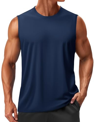 TACVASEN Débardeur sans Manches pour Hommes pour La Musculation, Léger pour L'entraînement Et La Course D'été, Protection UV UPF50+