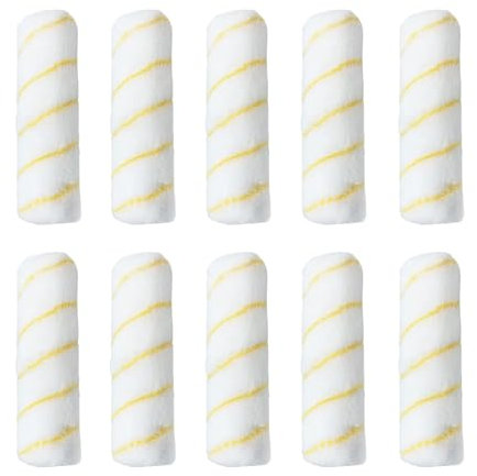 4 inch Roller Sleeves, Pack of 10 Rollers for Painting Walls and Ceilings,Roller Sets for Painting, Professional Paint Rollers Set Sleeve for Smooth Finish Emulsion Paint