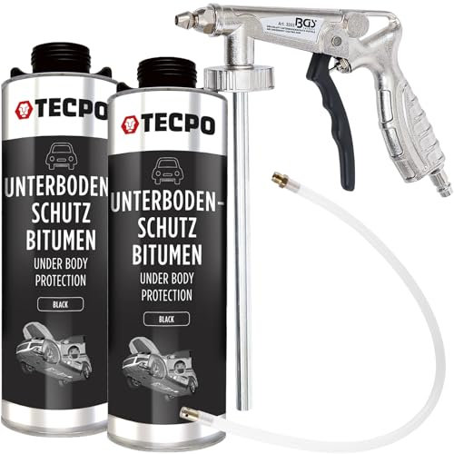 2 x 1 l protezione per sottoscocca bitume nero + protezione aria compressa sottoscocca pistola