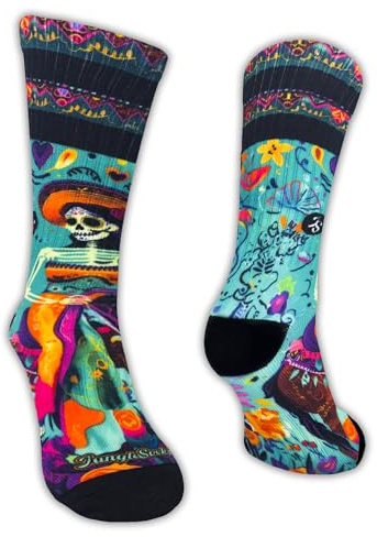 Jungle Socks Chaussettes de sport longues colorées et amusantes pour hommes et femmes, pour le Cross Training, le cyclisme, la course à pied, le fitness, le VTT. Conçu en Europe.