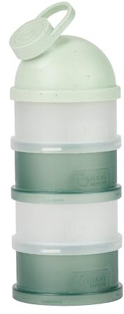 Babymoov Milchpulver Portionierer Baby - Stapelbar, 4 Fächer, ergonomischer Ausguss, Milchpulver Aufbewahrungsbox - Grün