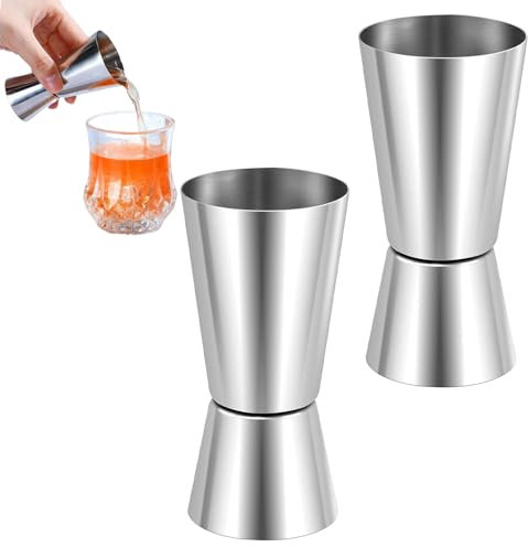2 Pièce 2cl 4cl Doseur Cocktail,Verre Doseur Cocktail,Doseur Alcool,Doseur Cocktail 2cl/4cl,Jigger,Double Jigger En Acier Inoxydable, Jigger Cocktail,Pour Gin, Whiskey, Alcool, Accessoires De Bar