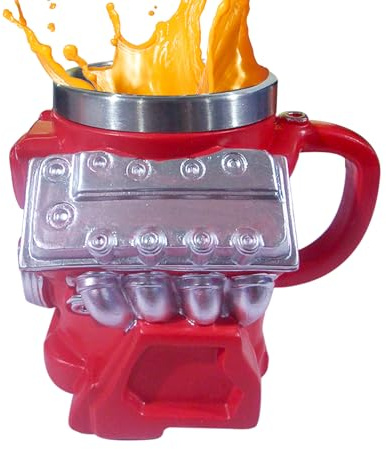 Generico Per Caffè A Forma Di Motore V8 | Vintage,Coppa da Bere | Per Uomini Adulti Appassionati Di Auto E Amanti Della Meccanica Per Bere Caffè E Tè In Viaggio Ufficio Lavoro Casa E Per Relax