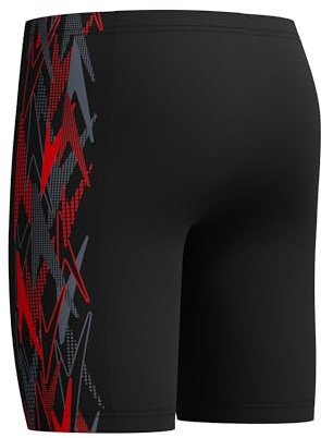Speedo Boys Placement Jammer Swim Trunks Swimmers Anthracite/High Risk Red Size 11-12 Years