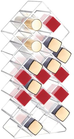 PH PandaHall 28 griglie porta rossetto a forma di pesce torre per rossetti 2,5 cm slot quadrati organizer da scrivania organizer trasparente per lucidalabbra portaoggetti per cosmetici bagno vanità