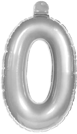 Folat Opblaascijfer 0 zilver