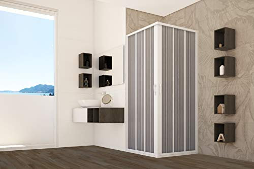 Box doccia PVC cabina angolare soffietto in acrilico riducibile su misura (90-70X90-70 CM)