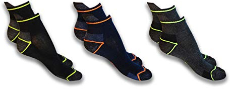 Frencis 6/12 Paia WORK Calze/Calzini Corto Caviglia Da Lavoro Uomo In Cotone Rinforzate Punta e Tallone In Spugna Di Cotone Per Scarpe Antinfortunistiche 100% MADE IN ITALY (6, 43-46)