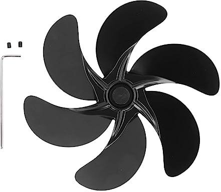 Cyrank 6 Pales Ventilateur Poele à Bois, Ventilateur De Cheminée Alliage D'aluminium Ventilateur De Poele pour Foyer Ventilateur Poele à Bois Alimenté par La Chaleur Ventilateur Cheminee