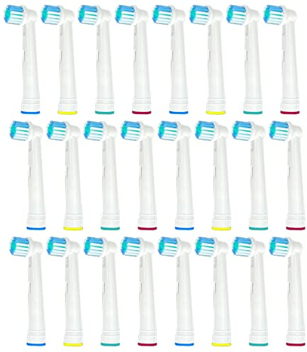 Ersatz Aufsteckbürsten für Oral B elektrische Zahnbürsten SPARPACK softe Borste Ersatzbürsten Zahnbürstenkopf Wechselköpfe Zahnbürstenaufsatz Set kompatibel mit allen Oral-B (24)