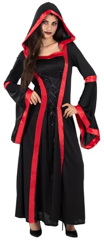 Funidelia Disfraz de vampiresa sacerdotisa para mujer, Incluye vestido con capucha - Traje para adultos para fiestas, Carnaval y Halloween - Talla L