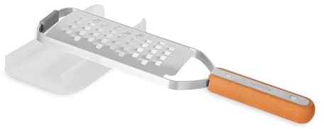 Full Circle Rallador de Queso Grueso Acero Inoxidable | Para Queso, Verduras y Hortalizas | Apto para Lavavajillas | Base de Silicona Antideslizante | Diseño Eco-friendly | Incluye Funda