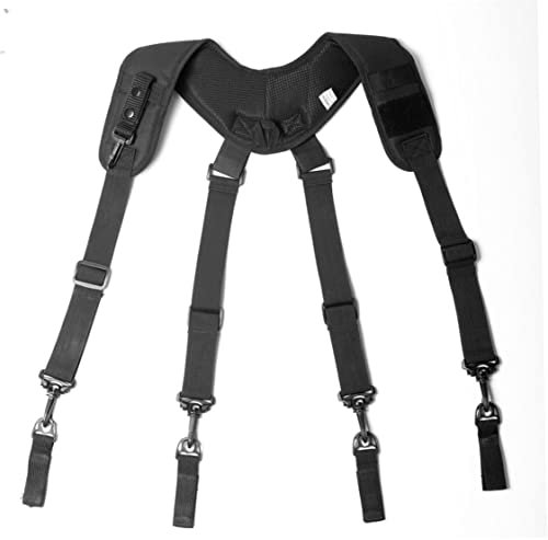 NIDONE Bretelles réglables robustes pour hommes, bretelles de ceinture à outils pour hommes, bretelles de travail élastiques réglables, sangles de type X pour charpentier, construction, travail noir