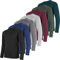 miijoory Long Sleeve T Shirts for Men Breathabal Quick Dry Performance Sports Gym Tops UV Sun Protection Tee Shirts for Workout Running 7 Pack (L,Black,Blue,Dark Grey,Light Gray,Red,Army Green,Teal)