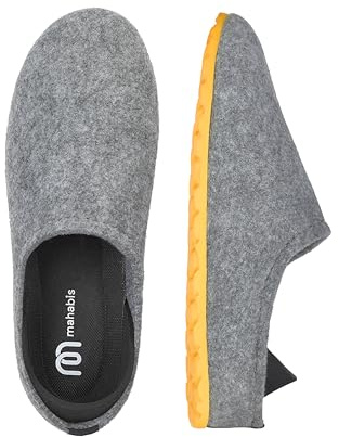 mahabis Pantofole unisex | Collezione Lite | Vegane | Ultra leggere | Suola in EVA | Design colorato audace | Fodera senza fodera, Frassino Limone, 38.5/39 EU