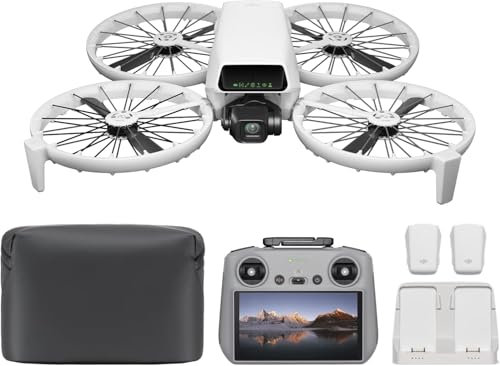 El Pack DJI Flip Vuela Más (Control Remoto con Pantalla RC 2), dron con cámara 4K UHD para Adultos, despegue Desde la Palma, Retorno automático, 3 baterías para un Tiempo máx. de Vuelo de 93 min