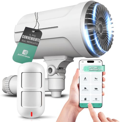 Generatore di Nebbia Anti-furto JePréviens con Rilevatore di Movimento, Sistema Anti-intrusione senza abbonamento, Compatibile SmartLife/Tuya, Copre fino a 100 m³