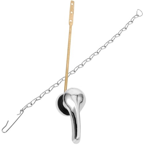 GALPADA Toilet Tank Lever Replacement Kit with Copper Rod Flush Handle and Stainless Steel Chain, Toilet Flush Handle Repair Parts Set Compatible with Traditional Cisterns for Bathroom Maintenance