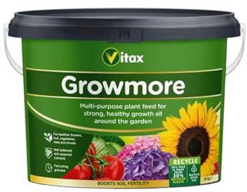 Vitax Growmore, General Purpose Fertiliser, Suitable For Fruit, Veg, Flowers And Lawn, Promotes Heavy Crops, Boosts Growth All Around The Garden (10kg)