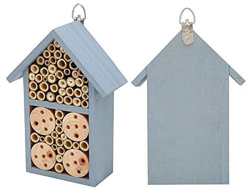 SIXRUN Maison à Insectes en Bois, Hôtel à Suspendre Attrayant pour Abeilles, Fournitures de Jardin pour Abeilles Papillons, Bûche D'observation + Bambou 9,2x4,7x3,0 Pouces