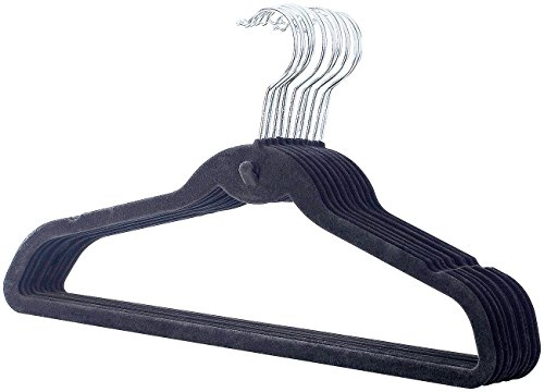 PEARL Kleiderbügel schmal: 10er-Set dünne Raumspar-Kleiderbügel mit Extra-Haken im Bügel, 6,3 mm (Kleiderbügel extra schmal, Kleiderbügel Raumsparbügel, Koffer Organizer)