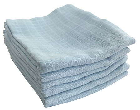 MMC pack of 6 muslin diapers | burp cloths 100% cotton cloth diapers & muslin cloths for babies | OEKO-TEX certified, 80x70 cm (6 blue)