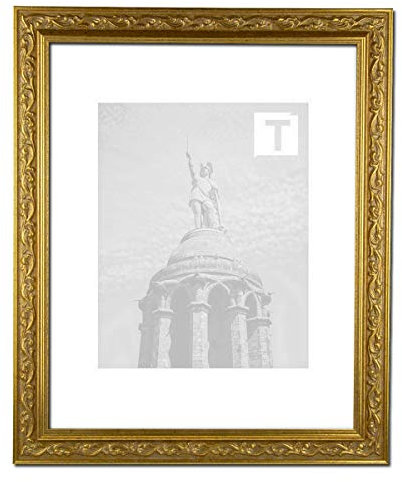 Barock Bilderrahmen Sortiment 60 x 80 cm florale Verzierung 80x60 cm hier Verenice Gold mit Kunststoffglas Antireflex 2mm