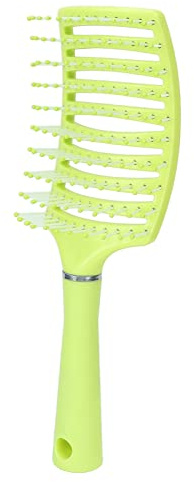 Brosse à cheveux, brosse à cheveux à palettes multi-usages pour à domicile pour salon de coiffure(Jaune Fluo)