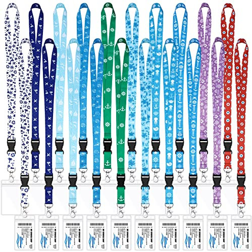 20 Pack Cruise Lanyards Carnival Cruise Lanyard with ID Holder Waterproof Cruise Lanyard Detachable Buckler for Cruise Ships Cards Women Men Cruise Accessories