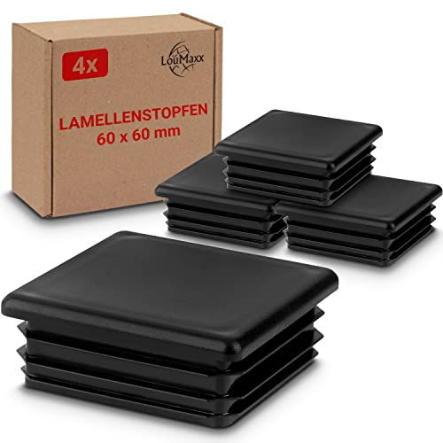 LouMaxx Bouchon Tube carré 60 x 60 mm - Bouchon Plastique pour Tube carré Noir