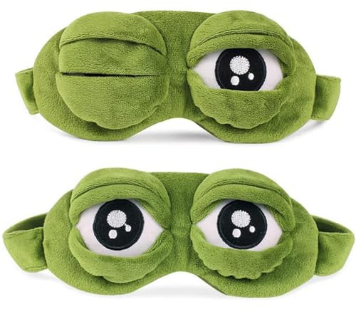 Groda sovmask, 2 stycken | 3D, mjuk och bekväm, justerbar, hjälper dig att somna snabbt, för kvinnor och män