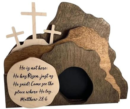 Colcolo Decorazione Scena Pasquale Figurina Tombale in Legno, Decorazione Pasquale, Decorazione Croce, Artigianato Religioso per La Casa, stile c