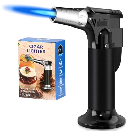 Royouzi Cannello Da Cucina Può Essere Riempito, Fiamma Ossidrica Da Cucina Regolabile, Adatto Per Cucina, Pasticceria, Dessert, Panna Cotta, Campeggio, Barbecue (Butano Non Incluso - nero)
