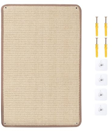 SINBLUE Tappeto da arrampicata in sisal naturale per gatti, 40 x 60 cm, ispessito, tappetino da parete, per divano, divano, protezione dai graffi, da montare a parete (40 x 60 cm)