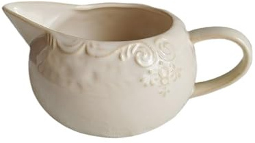 Såsskål Vintage präglad såsskål i keramik med spetsig pip, mjölkkanna handtag Såskanna