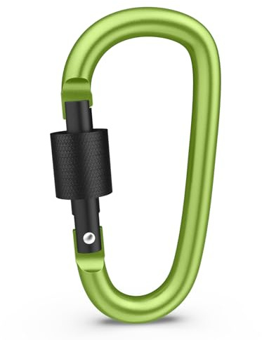 Locking Carabiner Clips, Premium Aluminum D-Ring Carabiners, Keychain Carabiner Clip Hook for Outdoor Camping Hiking Fishing Traveling