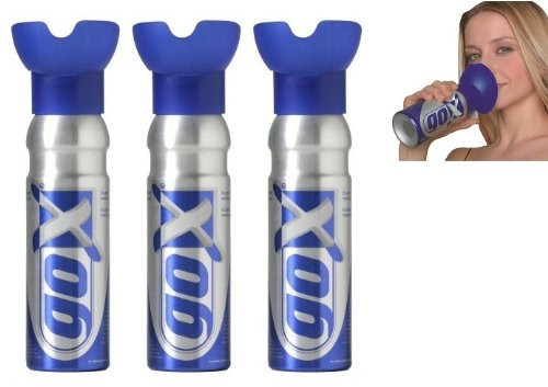 PACK DE 3 CANETTES D'OXYGENE 6 LITRES - Canettes d'oxygène pur qui se respirent - MARQUE GOX