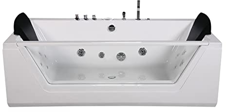 Jet-Line Bain à remous whirlpool tourbillon 'Lugano' blanc baignoire